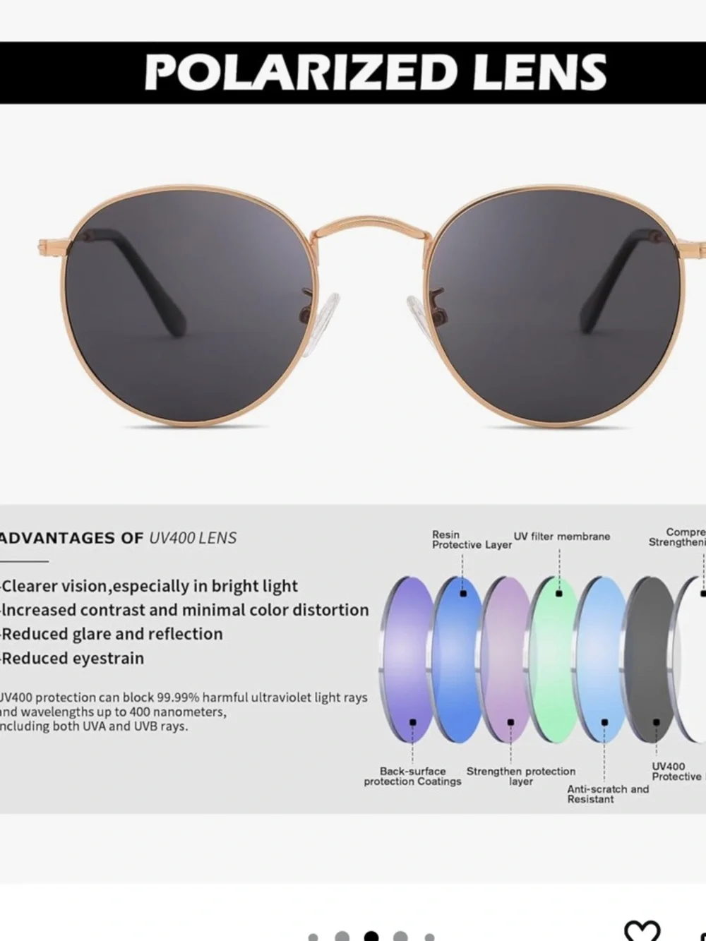 Pro Acme Small Round Metal Polarized Sunglasses for Women